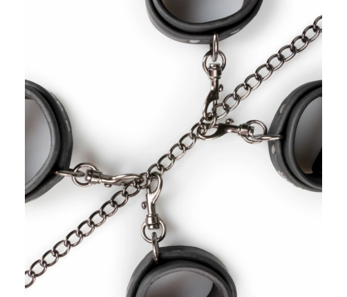 EasyToys Bondage Set - Adjustable Faux Leather Collar & Cuffs Kit