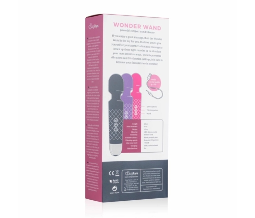 EasyToys Mini Wand Black - Compact Silicone Massager, 18 Modes