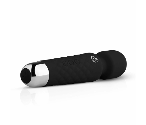 EasyToys Mini Wand Black - Compact Silicone Massager, 18 Modes
