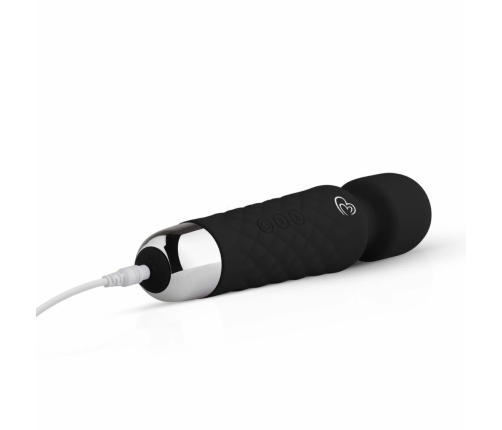 EasyToys Mini Wand Black - Compact Silicone Massager, 18 Modes