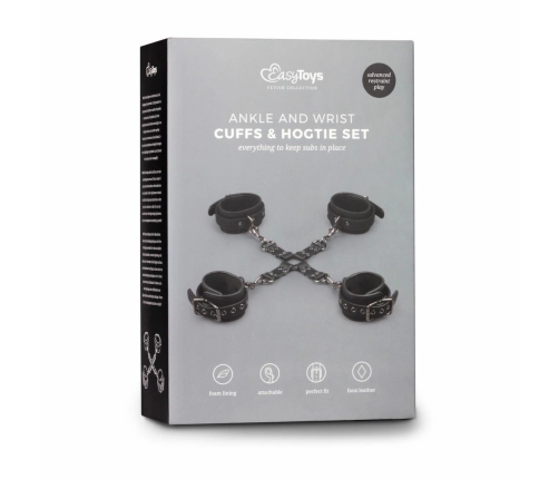 EasyToys Bondage System - Adjustable Faux Leather Hogtie Restraint Set