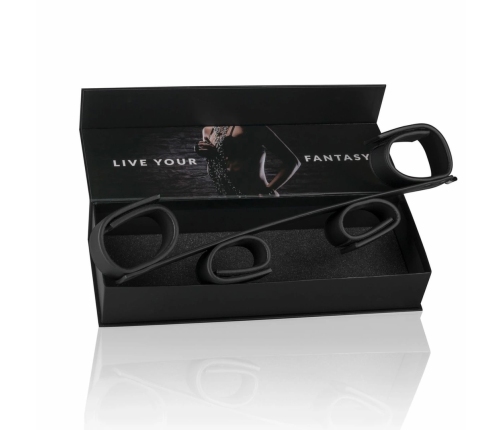 EasyToys Adjustable Restraint Bar with Faux Leather Cuffs - Black, Universal Fit