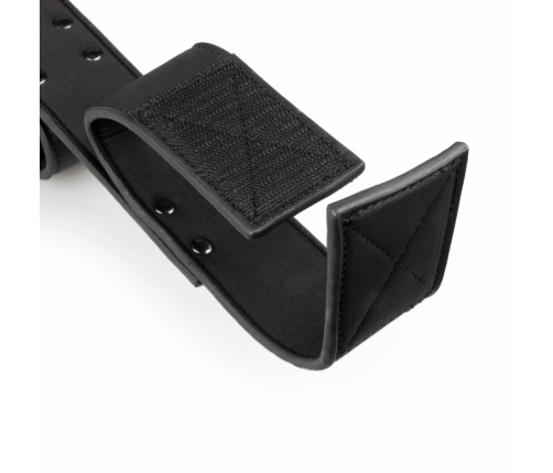 EasyToys Adjustable Restraint Bar with Faux Leather Cuffs - Black, Universal Fit