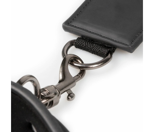 Ouch! Adjustable Faux Leather Neck & Wrist Bondage Set, Black