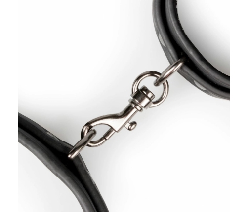 EasyToys Thigh & Wrist Cuff Set Adjustable Faux Leather Black
