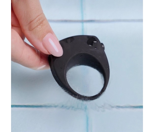 Vivid Silicone Intimate Ring with Removable Bullet Vibrator Black