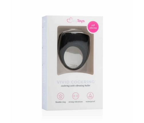 Vivid Silicone Intimate Ring with Removable Bullet Vibrator Black