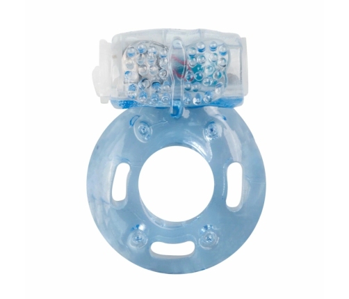 EasyToys Vibrating Intimate Ring with Studded Stimulator, Stretchable, Clear