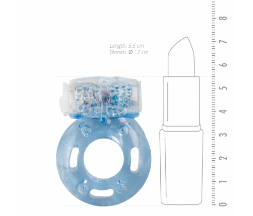 EasyToys Vibrating Intimate Ring with Studded Stimulator, Stretchable, Clear
