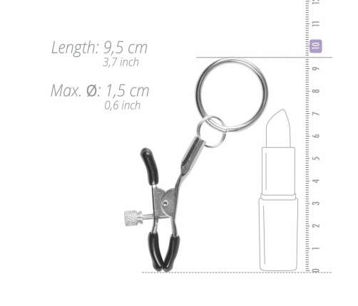 EasyToys Metal Nipple Clamps Adjustable Pressure with Rings