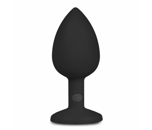 EasyToys Diamond Silicone Plug Small Black - Elegant Jewel Base Accessory