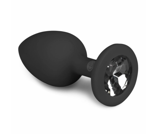 EasyToys Diamond Silicone Plug Small Black - Elegant Jewel Base Accessory