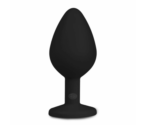 EasyToys Diamond Plug Medium Black - Silicone Intimate Accessory with Crystal Base