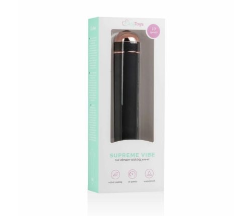 Supreme Vibe Classic Black Intimate Device With 10 Vibration Modes