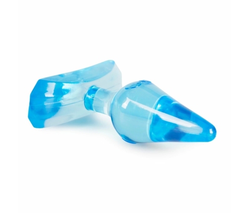 EasyToys Flexible Blue Plug with Butterfly Pattern and Suction Cup 7cm