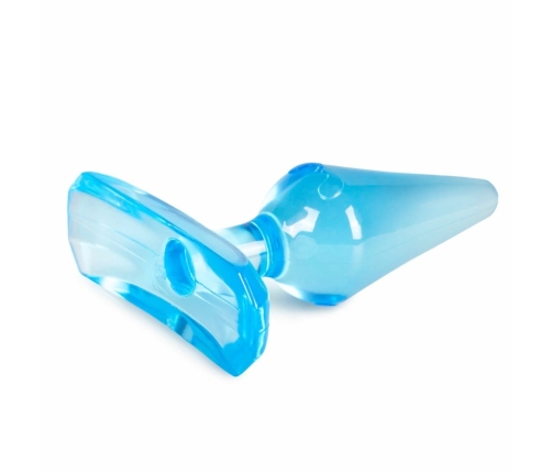 EasyToys Flexible Blue Plug with Butterfly Pattern and Suction Cup 7cm