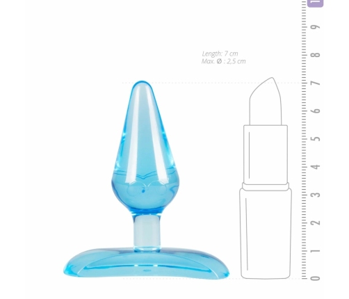 EasyToys Flexible Blue Plug with Butterfly Pattern and Suction Cup 7cm