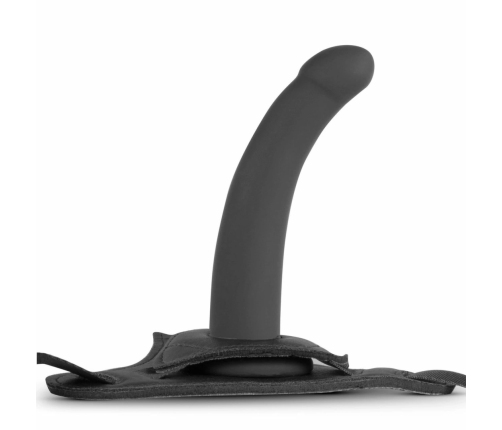 EasyToys Silicone Strap-On System Adjustable Harness & Smooth Rod Black