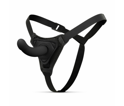 EasyToys Silicone Strap-On System Adjustable Harness & Smooth Rod Black