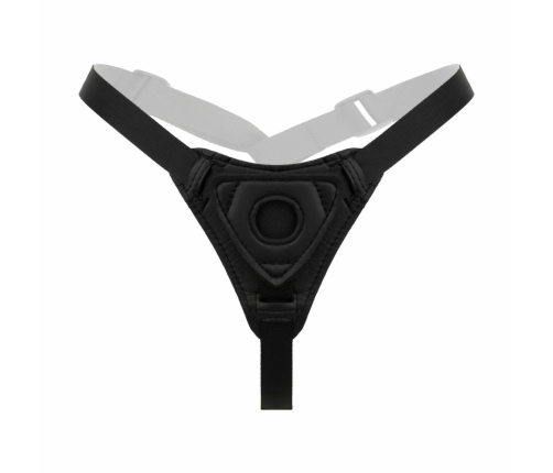 EasyToys Silicone Strap-On System Adjustable Harness & Smooth Rod Black