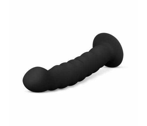 EasyToys Silicone Strap-On System - Adjustable Harness & Curved Model, Black