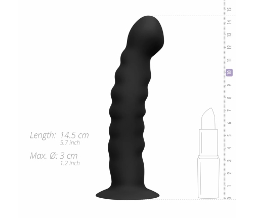 EasyToys Silicone Strap-On System - Adjustable Harness & Curved Model, Black