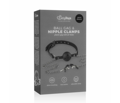 EasyToys Adjustable Open Ball System with Chain-Linked Clamps, Black