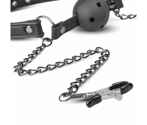 EasyToys Adjustable Open Ball System with Chain-Linked Clamps, Black
