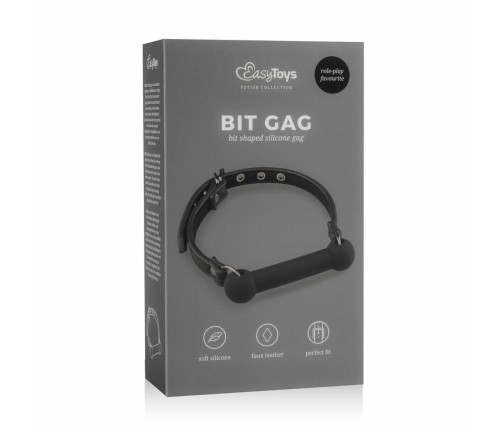 EasyToys Silicone Bit Gag - Adjustable Comfort Model, Black