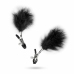 EasyToys Adjustable Nipple Clamps with Soft Feathers - Silver/Black