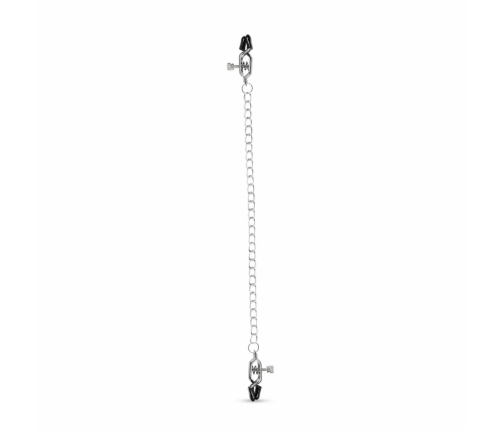 EasyToys Adjustable Nipple Clamps with Wide Tips and Metal Chain
