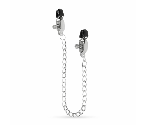 EasyToys Adjustable Nipple Clamps with Wide Tips and Metal Chain
