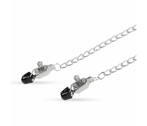 EasyToys Adjustable Nipple Clamps with Wide Tips and Metal Chain