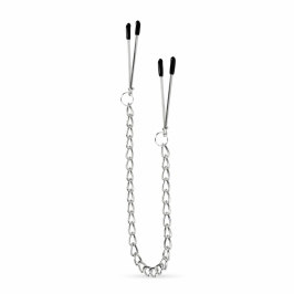 EasyToys Adjustable Tweezer Nipple Clamps with Metal Chain - Black