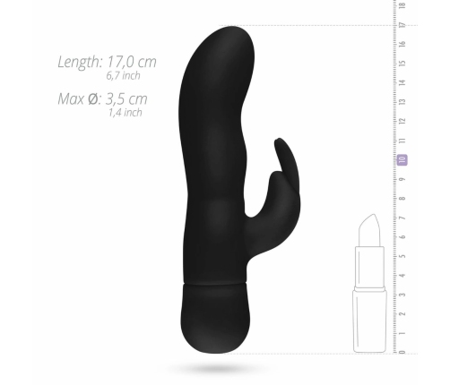 EasyToys Mad Rabbit Silicone Intimate Massager Black, Multi-Speed