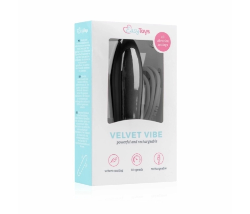 Velvet Vibe Black - Compact Intimate Stimulation Device, 10 Modes
