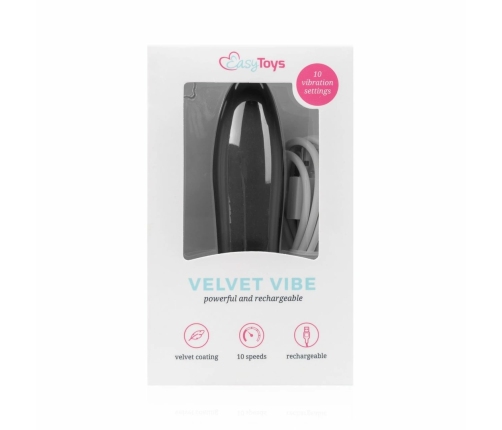 Velvet Vibe Black - Compact Intimate Stimulation Device, 10 Modes