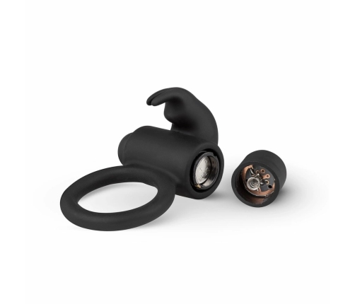 Sway Bunny Vibrating Intimacy Ring with Removable Bullet - Black