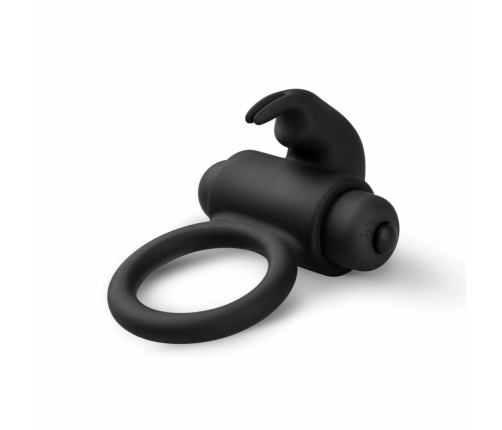 Sway Bunny Vibrating Intimacy Ring with Removable Bullet - Black