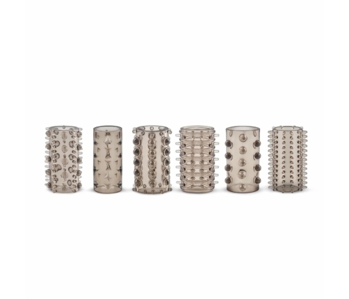 Sinner Gear Set of 6 Textured Silicone Extension Sleeves Transparent