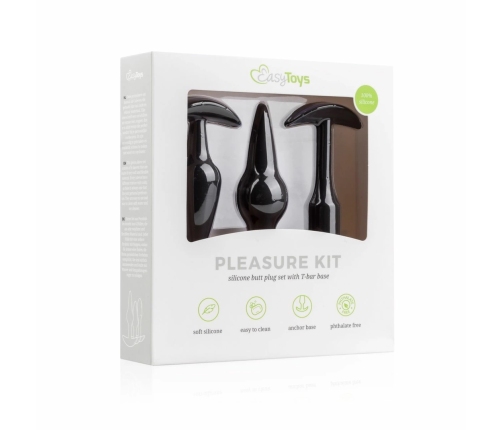 EasyToys Anal Plug Set Silicone - Progressive Size Kit, Black