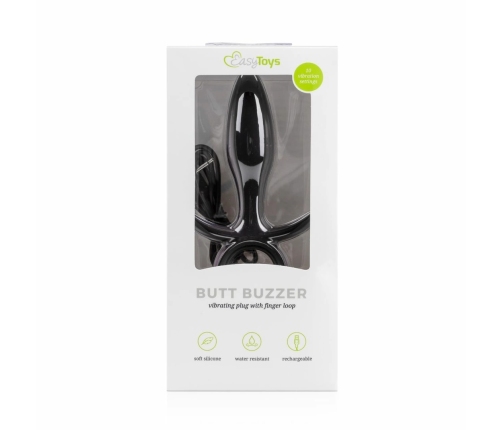 EasyToys Butt Buzzer Silicone Intimate Device 10-Mode Black Rechargeable