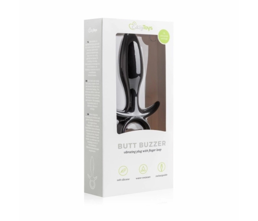 EasyToys Butt Buzzer Silicone Intimate Device 10-Mode Black Rechargeable