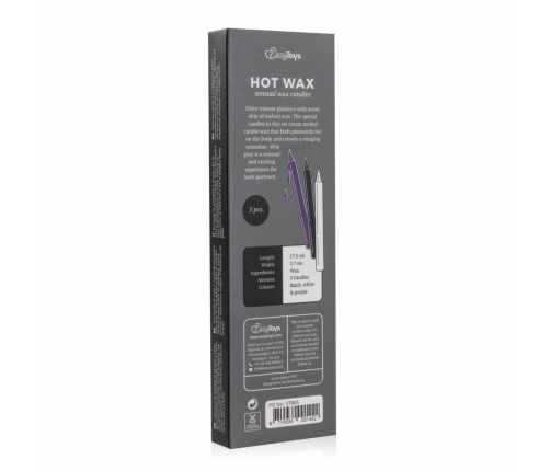 EasyToys Sensual Body Art Hot Wax Candle Set, 3 Colors, Low-Temperature