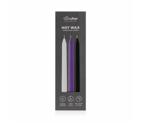 EasyToys Sensual Body Art Hot Wax Candle Set, 3 Colors, Low-Temperature