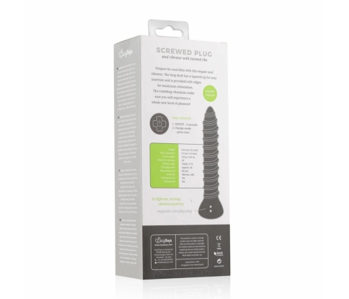 Screwed Plug Large by Dream Toys - Textured Anal Model, 10 Modes, USB