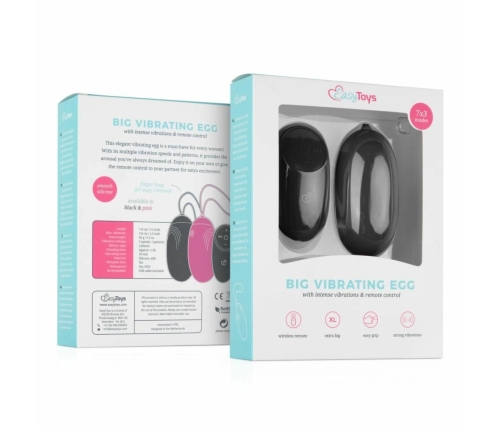 Easytoys XL Remote-Controlled Vibrating Silicone Egg Black