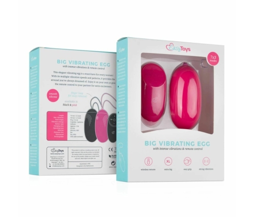 Easytoys XL Wireless Vibrating Egg Pink - Remote, Waterproof, Silicone