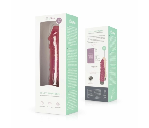 Dream Toys Jelly Supreme Pink Glitter Vibrating Intimate Device 22cm