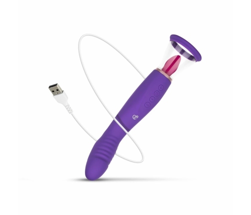 EasyToys Intimate Vacuum System & Dual-Ended Vibrator, Purple, USB